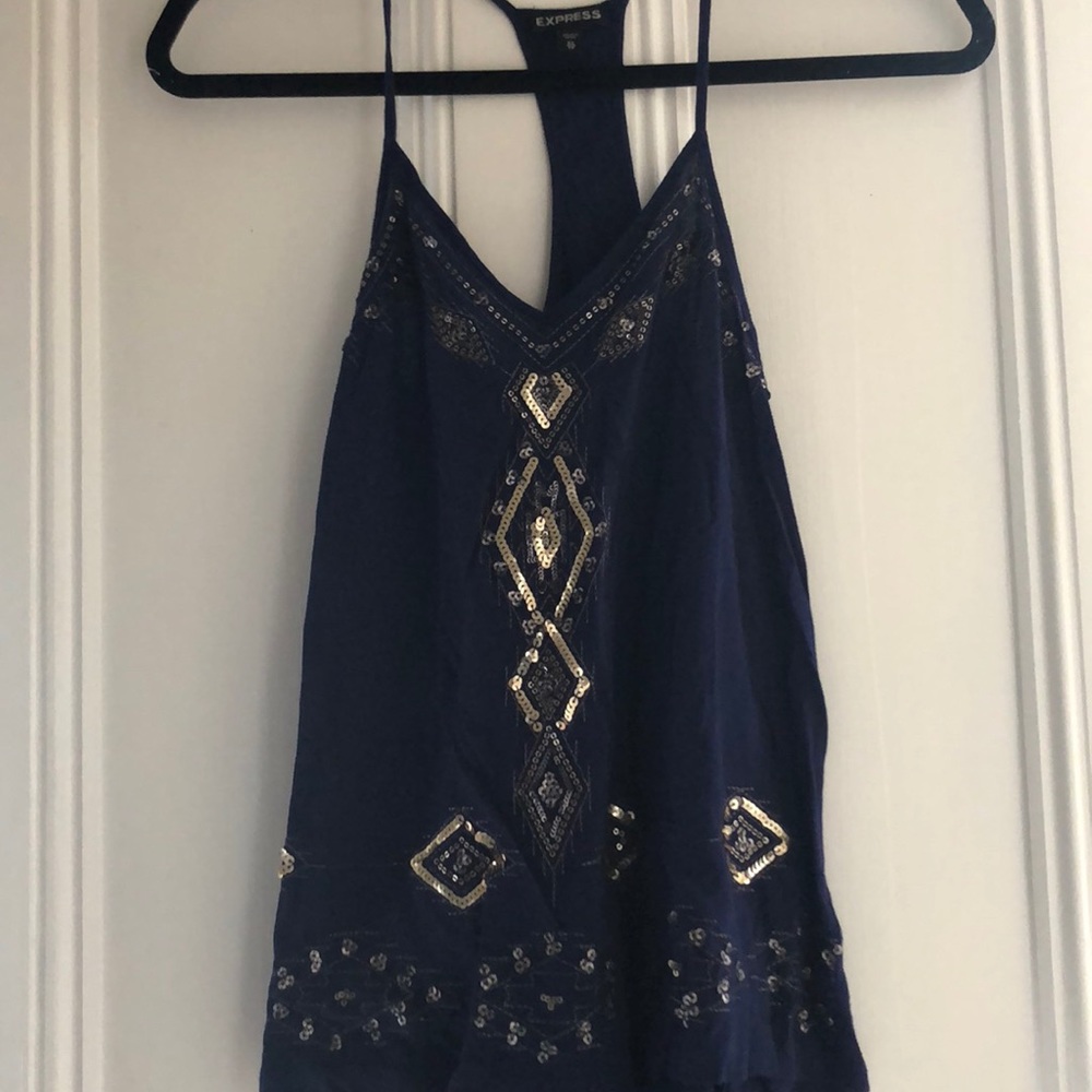 Tank top with sequins
